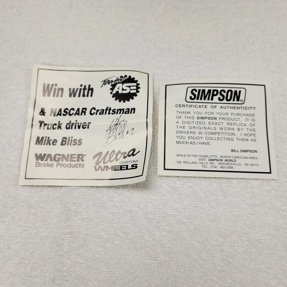 Mike Bliss Team‎ ASE 1:4 Simpson Mini Helmnet Signature Edition 1996 new w/ box